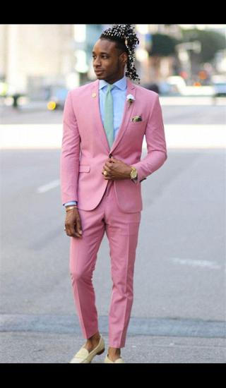 Santiago Fashion Pink Two Pieces Notched Lapel Prom Outfits for Men_1