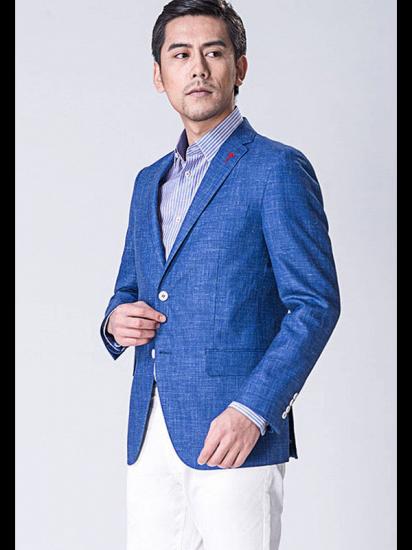 Blue blended Blazer | Formal Business Jacket with Two Button_1