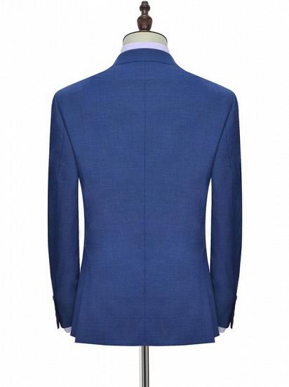 One Button Flap Pockets Navy Blue Mens Suits | Peak Lapel Formal Business Suits for Men_5