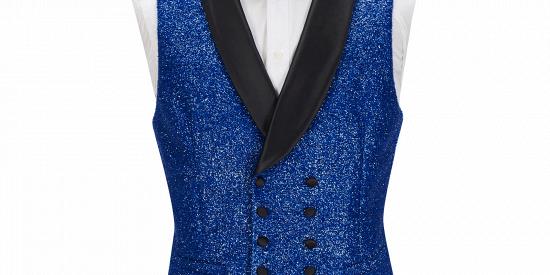 Jacob Royal Blue Sparkle Three Pieces One Button Fashion Slim Fit Men Suits_4