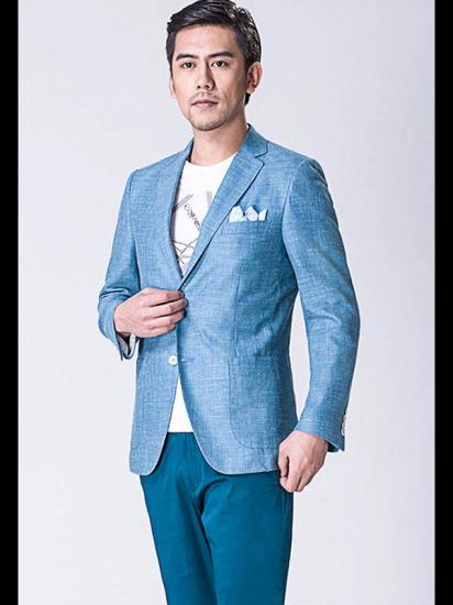 Fashion Blue Jacket | Notched Lapel Men Suit_3