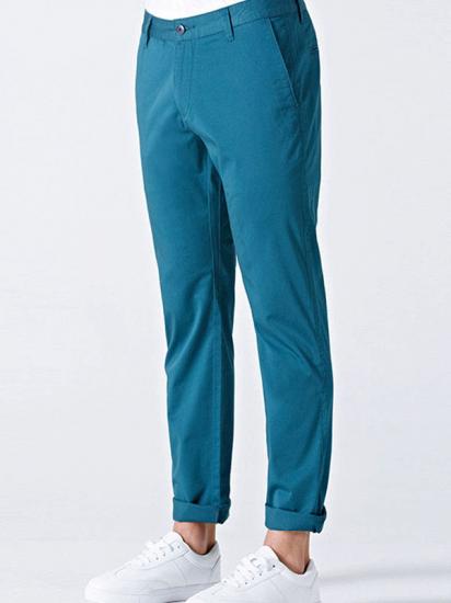 Casual Blue Cotton Solid Daily Mens Ninth Pants_3