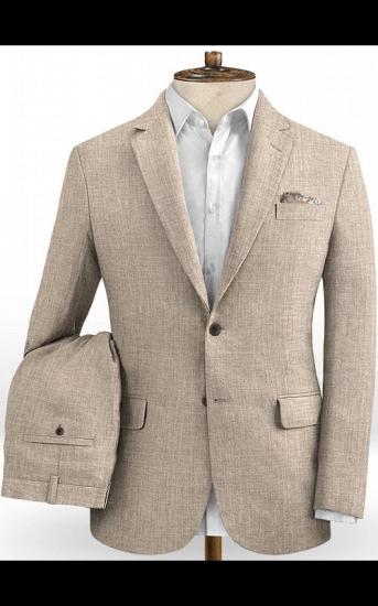 Linen Suits Notched Lapel Men Wedding Suits | Classic Grooms Tuxedos 2 Pieces Fit Grooms Suit_2