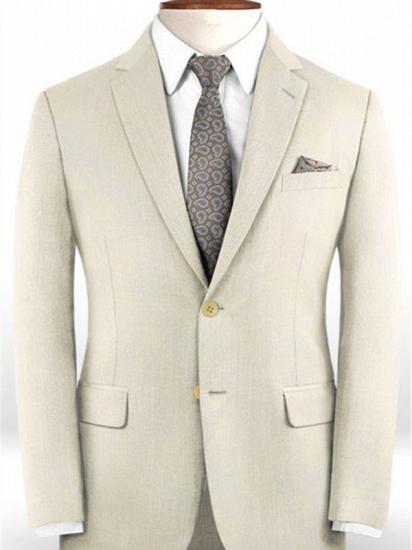 Off White Business Men Suits | Bespoke Classic Wedding Suits For Men_1