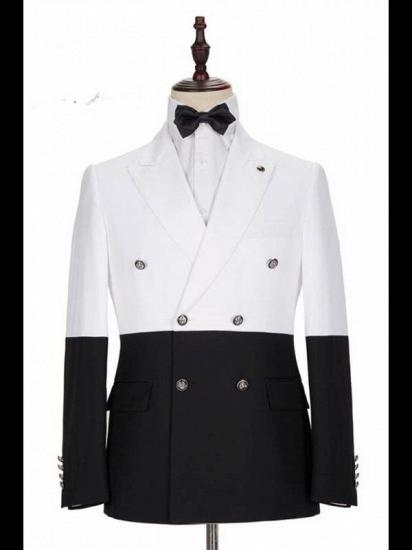 Morgan White and Black Peaked Lapel Double Breasted Jacket_1