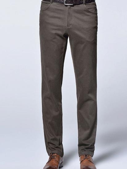 Brown Cotton Slim Fit Fashionable Casual Pants for Men_1