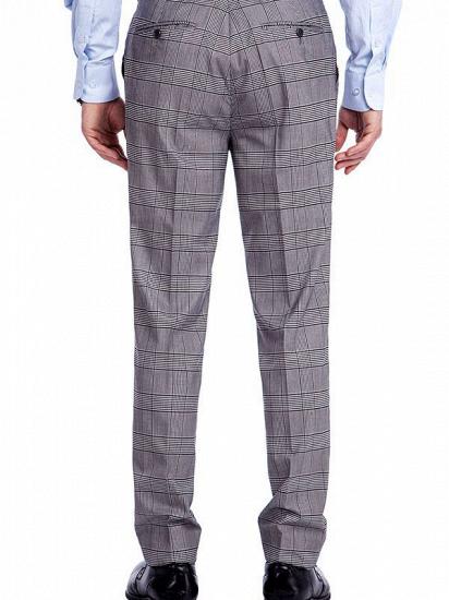 Popular Check Slim Suits Grey Mens Suits for Business_6