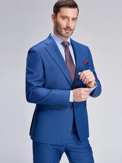 Jakob Romantic Plaid Royal Blue Mens Suits for Business_6