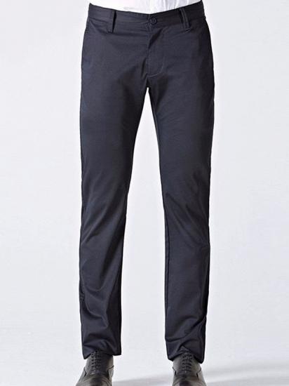 Classic Dark Navy Cotton Straight Mens Suit Pants for Business