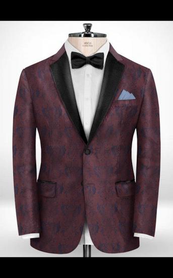 Burgundy Notch Lapel Prom Men Suits Online| Prom Bespoke Tuxedo for Men_1