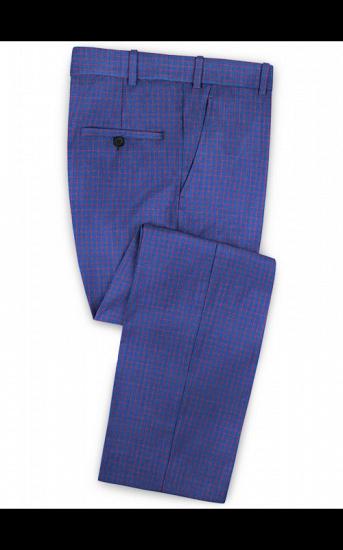 Royal Blue Tuxedo Online | Modern Checker Notch Lapel Men Suits_3