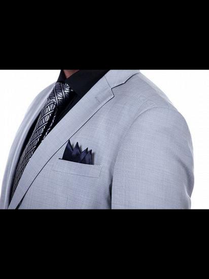 Affordable Notch Lapel Solid Light Grey Mens Suits Sale for Business_6