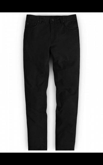 Black Mid Waist Zipper Fly Trousers for Men
