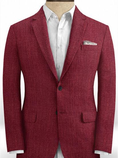 Fashion Red Men Suit Blazer With Two Buttons | Latest Linen Prom Party Tuxedo_1