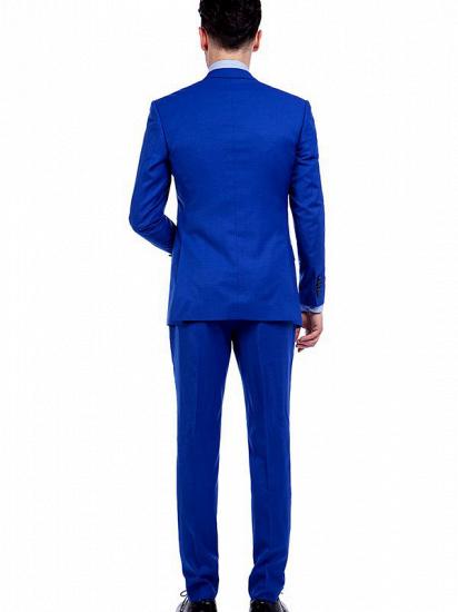 Premium Three Flap Pockets Notch Lapel Royal Blue Mens Suits_3