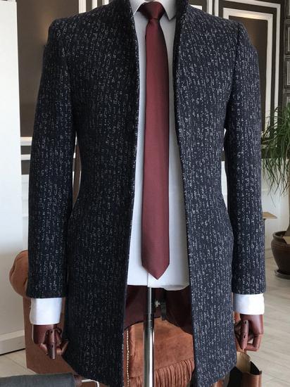 Kelly Formal Black Striped Slim Fit Winter Jacket For Men_2