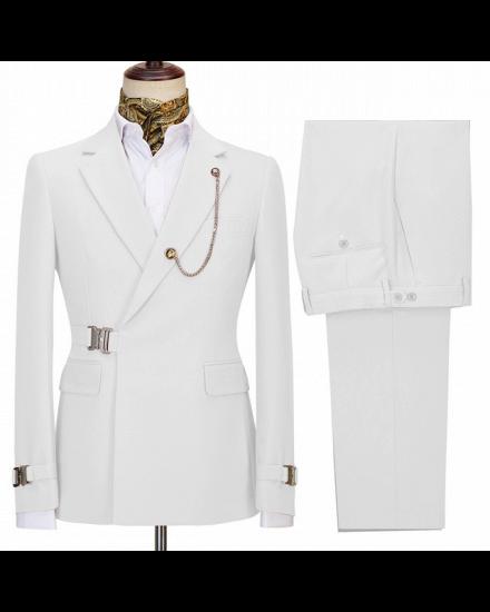 Jerome Fashion White Two Pieces Men Suits With Notched Lapel_2