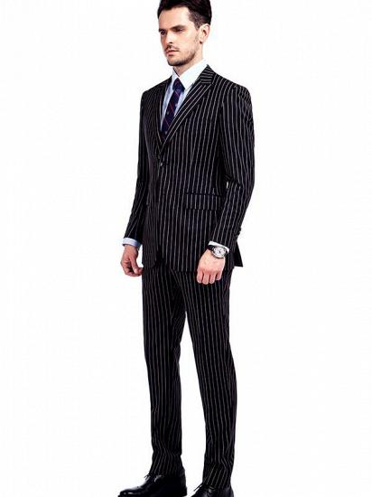 Tristen Modern Stripes Mens Leisure Suits | Black Suits for Prom_2