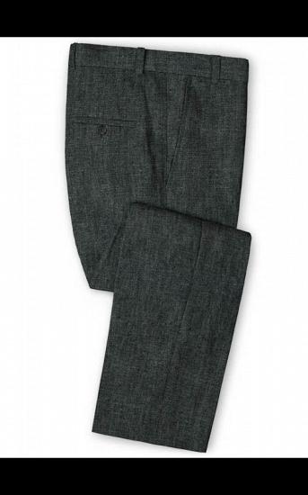 Dark Gray Two Pieces Men Suits | Formal Business Linen Tuxedo Online_3