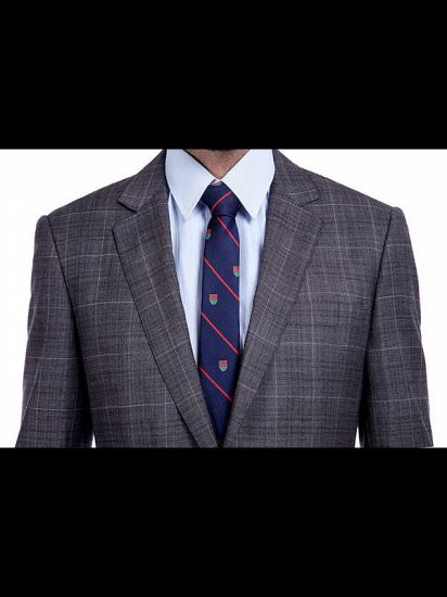 Bespoke Checked Dark Grey Mens Suits for Formal_4