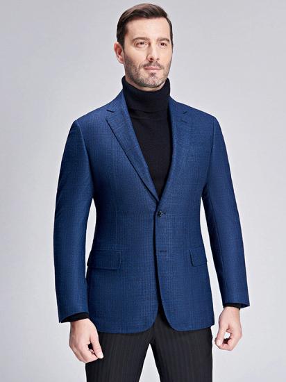 Blue Plaid New Blazer for Men Slim Fit Suit Jacket_2
