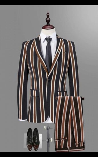 Jeremy Stylish Black Striped Men Suits for Prom_1