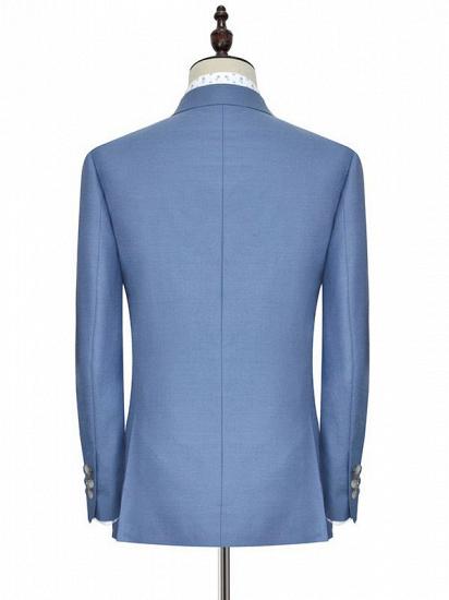Dust Blue Three Pockets Mens Suits | Peak Lapel Two Button Business Suits for Summer_5