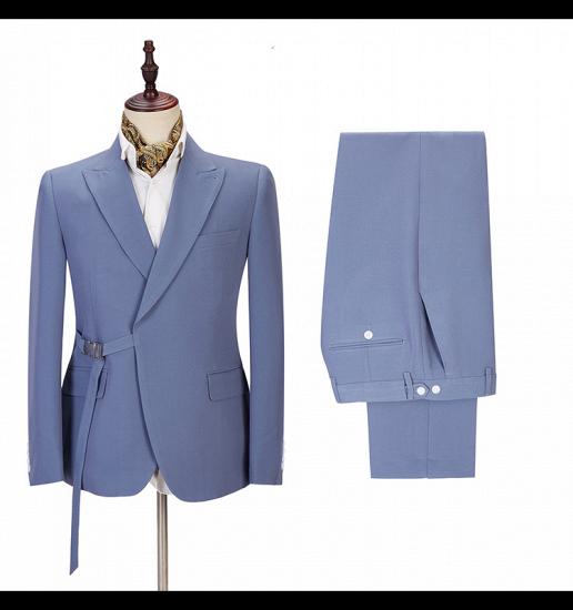 Preston Ocean Blue Peaked Lapel Slim Fit Men Suits for Prom_3