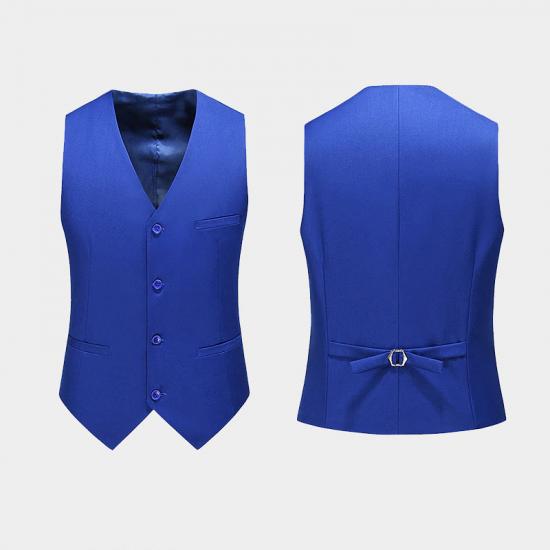 Royal Blue Notched Lapel Prom Suits | Formal Menswear with 3 Pieces_3