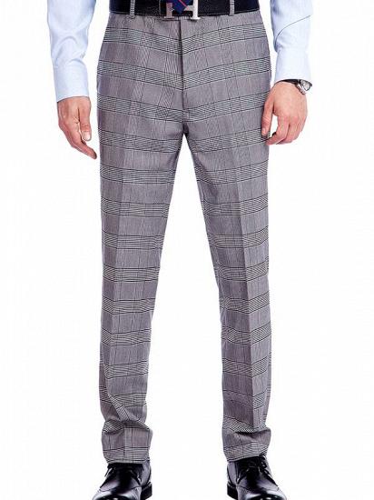 Popular Check Slim Suits Grey Mens Suits for Business_4