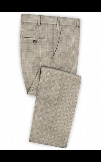 Khaki Checked Two Pieces Tuxedo Online | Fashion Slim Fit Men Suits_3