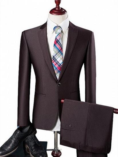 Classy Brown Formal Business Mens Suits | Slim Fit Bridegroom Tuxedos For Men Two Pieces_1