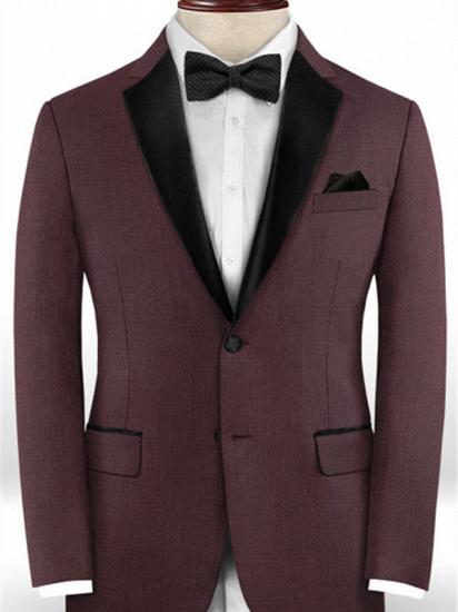 Classic Burgundy Two Button Men Suit | 2 Pieces Business Men Wedding Suits