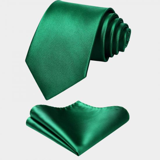Silk Emerald Green Waistcoat And Tie Set_4