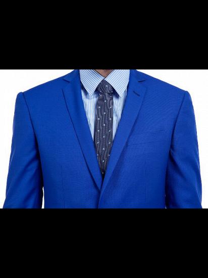 Premium Three Flap Pockets Notch Lapel Royal Blue Mens Suits_4