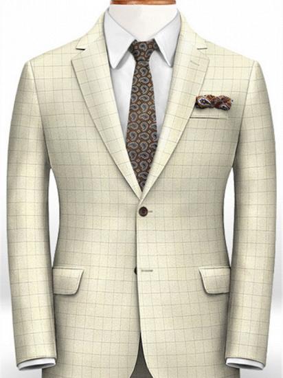 New Checked Business Casual Wedding Suits For Men | Two Button High Quality Mens Suits_1