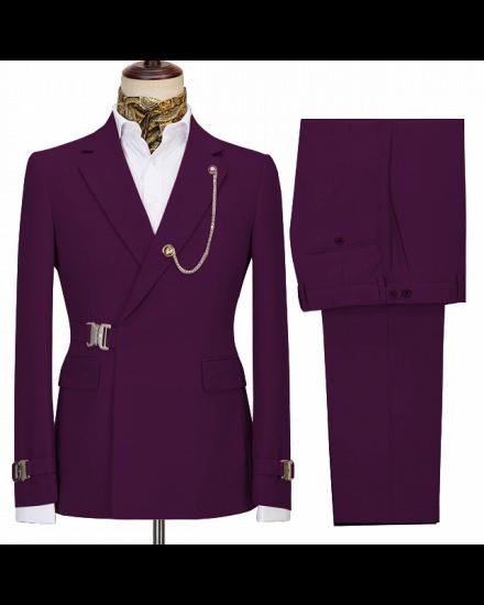 Zachary Dark Purple Chic Notch Lapel Men Suits For Business_2