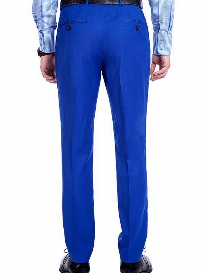 Premium Three Flap Pockets Notch Lapel Royal Blue Mens Suits_10
