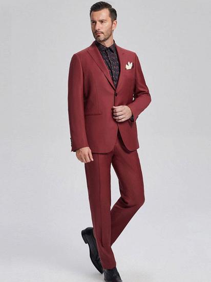 Popular Red Suits for Prom | Peak Lapel Mens Suits for Business_2