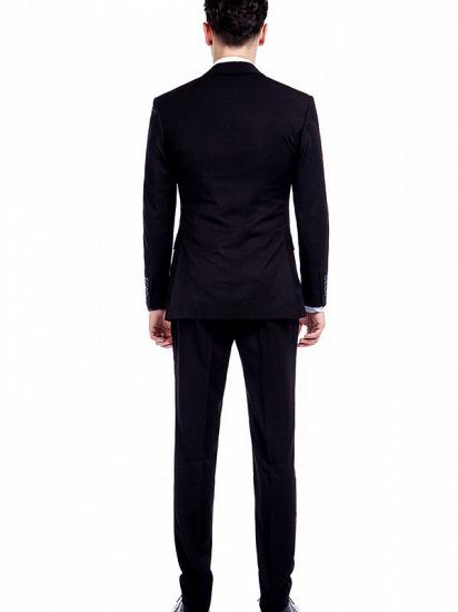 Modern Solid Black Three Piece Suits for Men_3