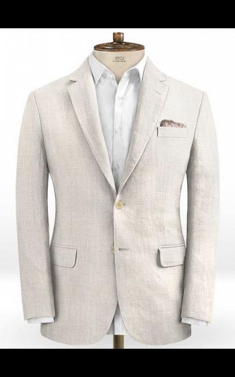 Hot Men Slim Fit Linen Groom Suits | Business Suits Solid Color Slim Tuxedo_1