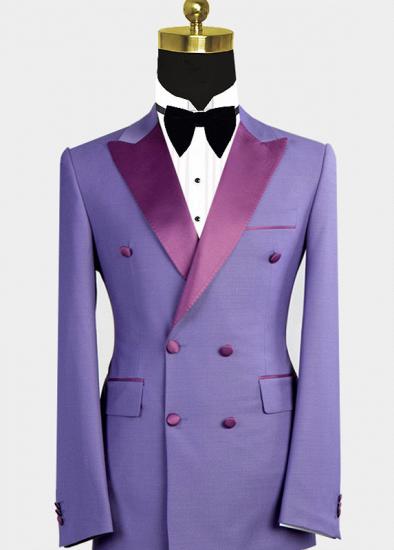 Nickolas Stylish Peaked Lapel Purple Bespoke Double Breasted Men Suits_1