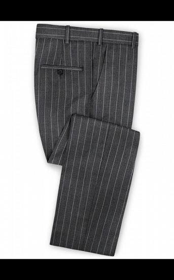 New Smoking Gray Men Suits For Business | Modern Striped Notch Lapel Tuxedo Online_3
