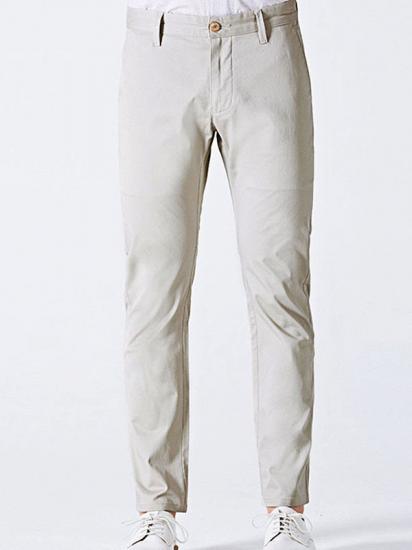 Simple Cotton Off-White Mens Casual Pants for Daily
