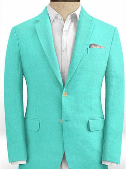 Turquoise Two Pieces Prom Suits for Men | Fashion Linen Men Suits Online_1