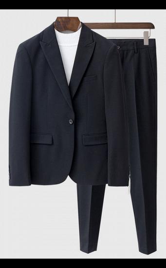 Beau Black Peaked Lapel Fashion One Button Summer Men Suits_1