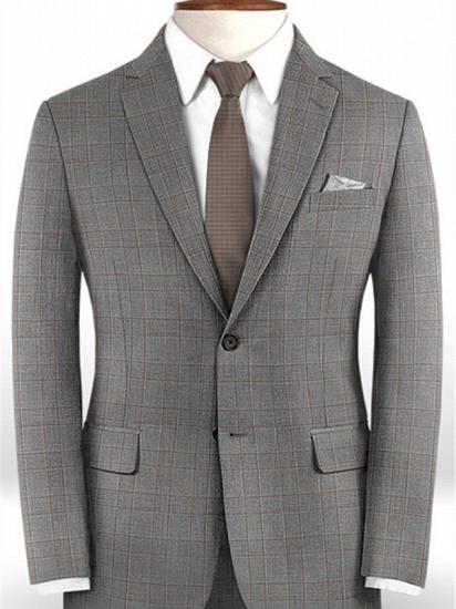 Bespoke Checker Men Suits | Classic Two Pieces Tuxedo Online_1