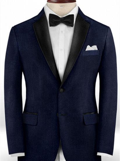 Dark Blue 2 Piece Latest Designs Men Suits | Notched Lapel Slim Fit Tuxedos Online_1