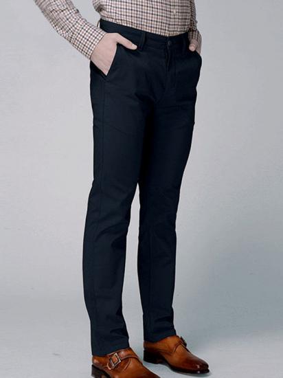 Dark Navy Cotton Pants Business Trousers for Men_2