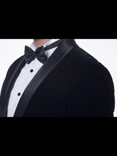 Premium Silk Shawl Lapel Black Velvet Mens Suits Tuxedos for Winter_6